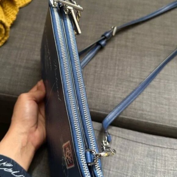 Kate Spade Bon Voyage Off the Grid Postcard Double Zip Crossbody bag purse nwot - Picture 8 of 8